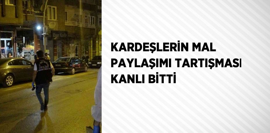 KARDEŞLERİN MAL PAYLAŞIMI TARTIŞMASI KANLI BİTTİ