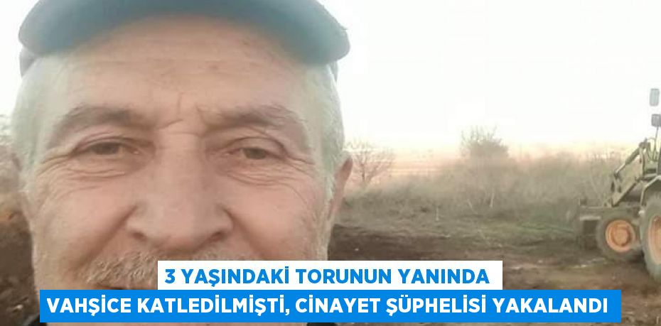 3 YAŞINDAKİ TORUNUN YANINDA VAHŞİCE KATLEDİLMİŞTİ, CİNAYET ŞÜPHELİSİ YAKALANDI