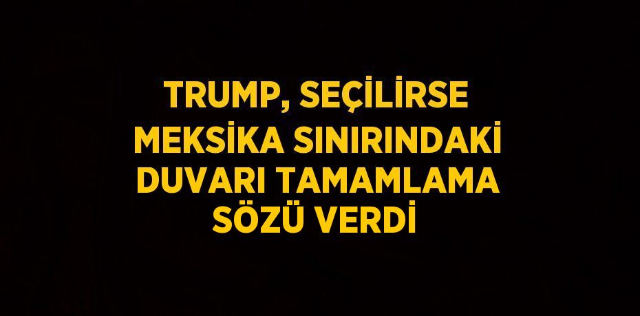 TRUMP, SEÇİLİRSE MEKSİKA SINIRINDAKİ DUVARI TAMAMLAMA SÖZÜ VERDİ