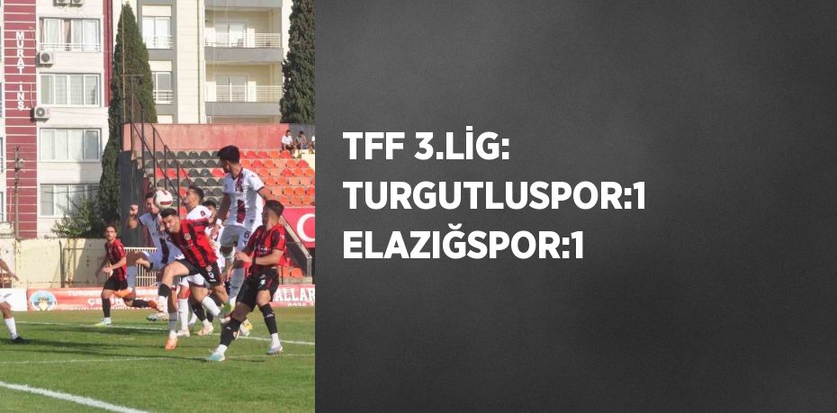 TFF 3.LİG: TURGUTLUSPOR:1 ELAZIĞSPOR:1