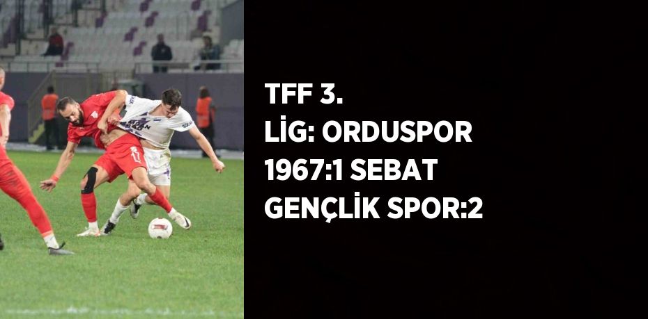 TFF 3. LİG: ORDUSPOR 1967:1 SEBAT GENÇLİK SPOR:2