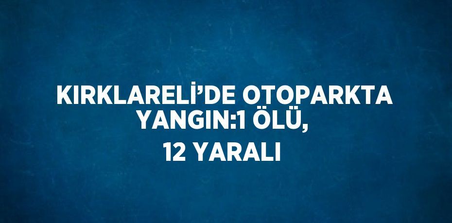 KIRKLARELİ’DE OTOPARKTA YANGIN:1 ÖLÜ, 12 YARALI