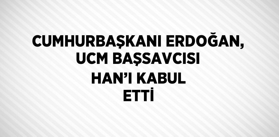 CUMHURBAŞKANI ERDOĞAN, UCM BAŞSAVCISI HAN’I KABUL ETTİ