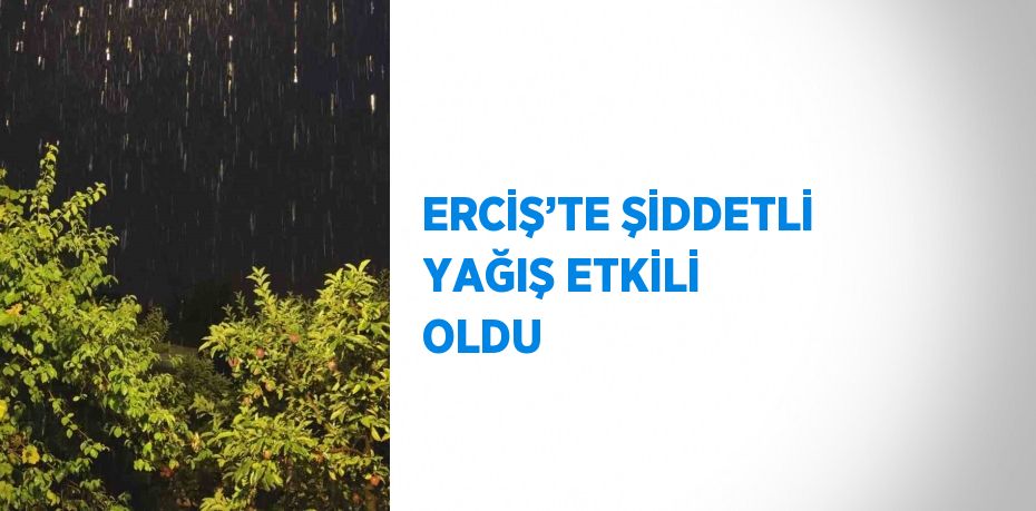 ERCİŞ’TE ŞİDDETLİ YAĞIŞ ETKİLİ OLDU