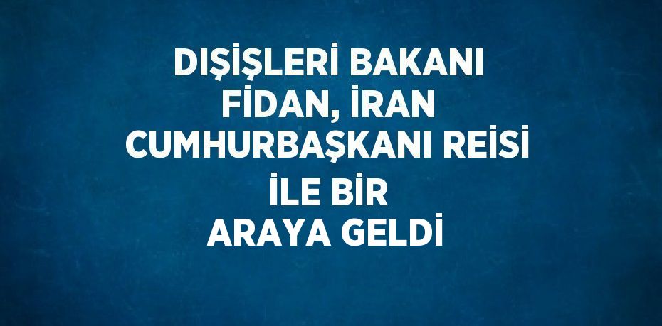 DIŞİŞLERİ BAKANI FİDAN, İRAN CUMHURBAŞKANI REİSİ İLE BİR ARAYA GELDİ