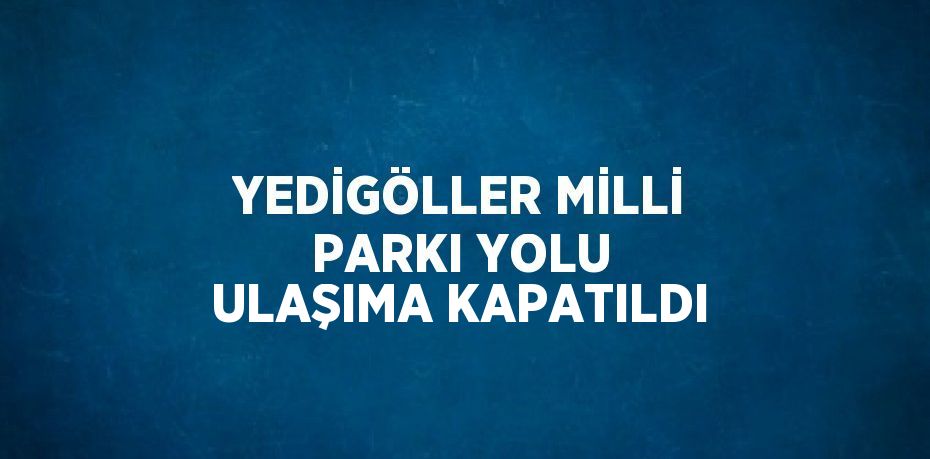 YEDİGÖLLER MİLLİ PARKI YOLU ULAŞIMA KAPATILDI