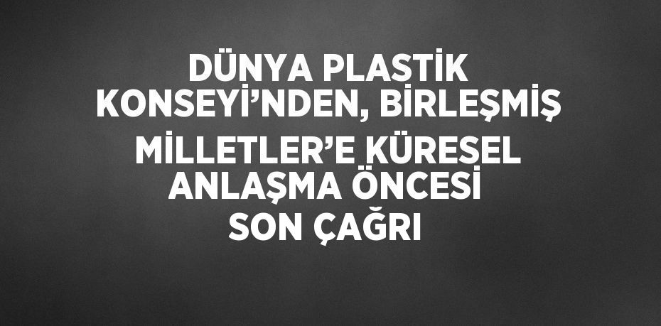 DÜNYA PLASTİK KONSEYİ’NDEN, BİRLEŞMİŞ MİLLETLER’E KÜRESEL ANLAŞMA ÖNCESİ SON ÇAĞRI