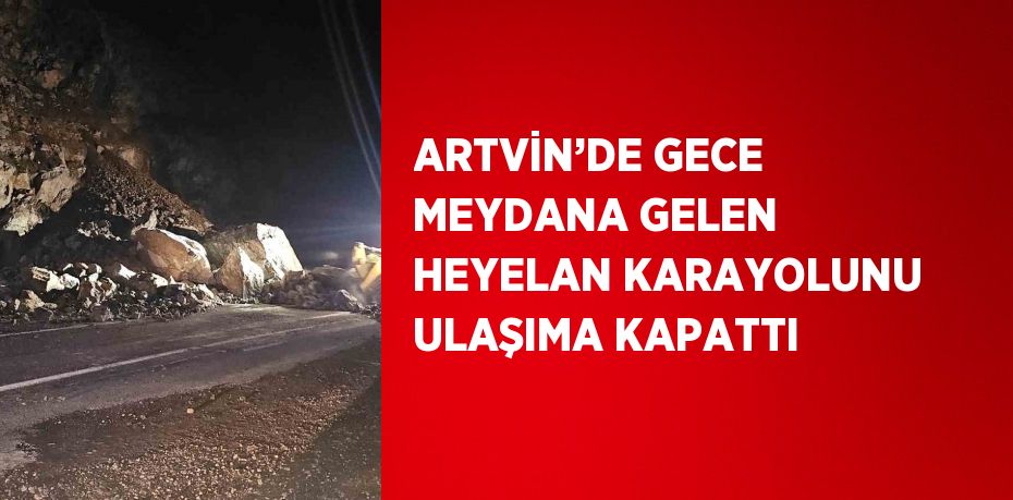 ARTVİN’DE GECE MEYDANA GELEN HEYELAN KARAYOLUNU ULAŞIMA KAPATTI