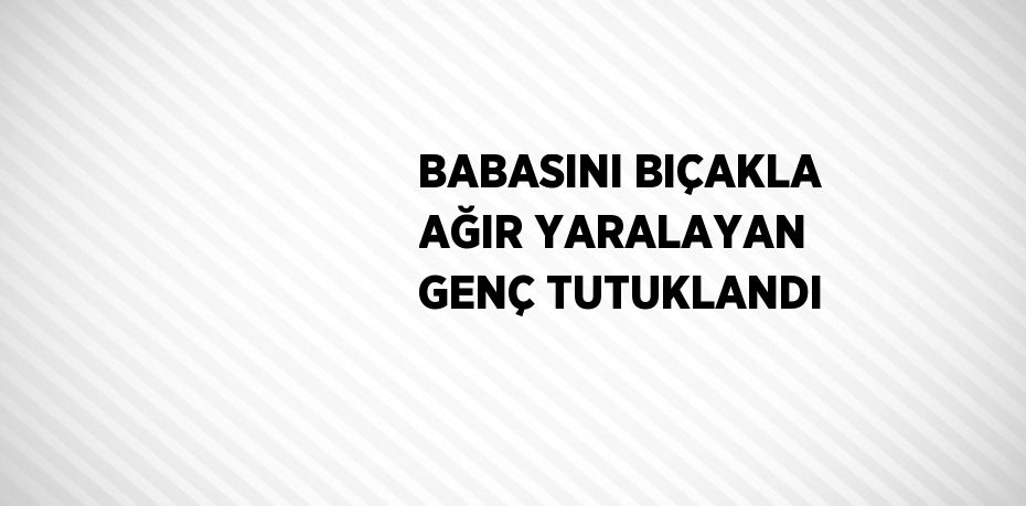 BABASINI BIÇAKLA AĞIR YARALAYAN GENÇ TUTUKLANDI