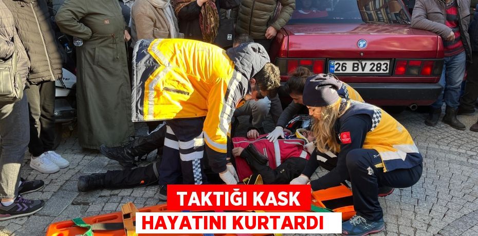  Taktığı kask hayatını kurtardı  