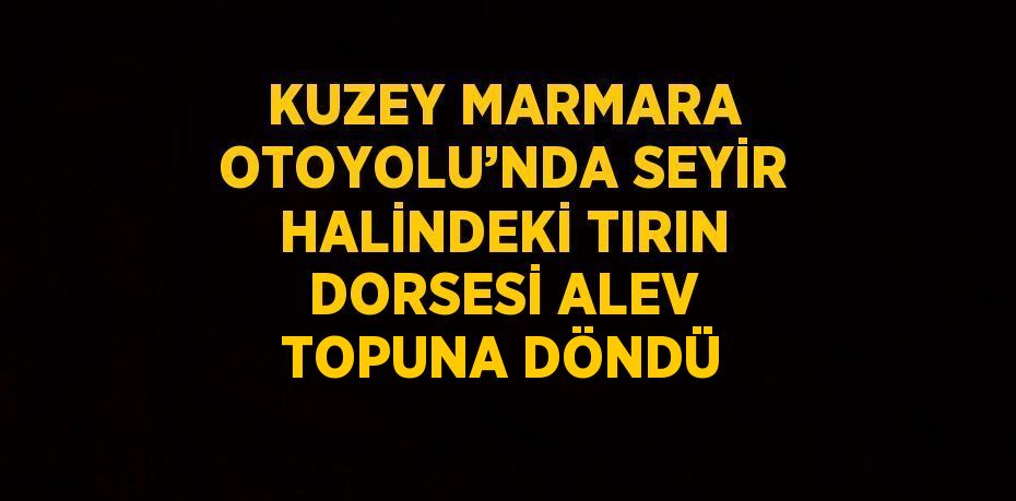 KUZEY MARMARA OTOYOLU’NDA SEYİR HALİNDEKİ TIRIN DORSESİ ALEV TOPUNA DÖNDÜ