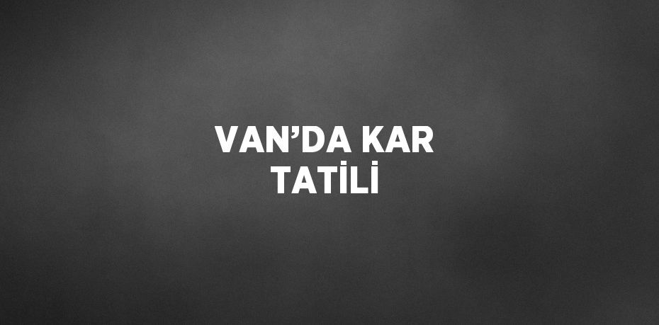 VAN’DA KAR TATİLİ