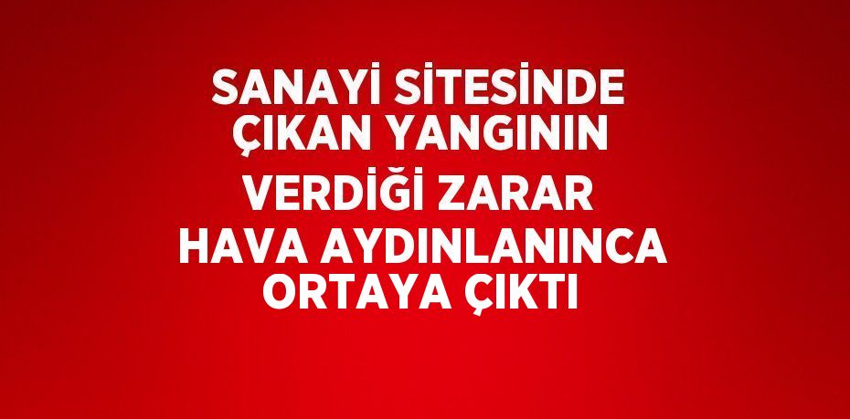 SANAYİ SİTESİNDE ÇIKAN YANGININ VERDİĞİ ZARAR HAVA AYDINLANINCA ORTAYA ÇIKTI