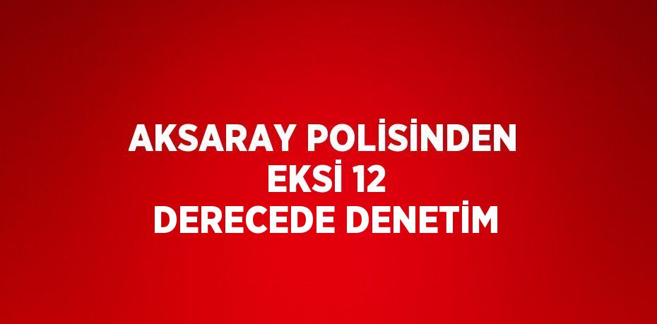 AKSARAY POLİSİNDEN EKSİ 12 DERECEDE DENETİM