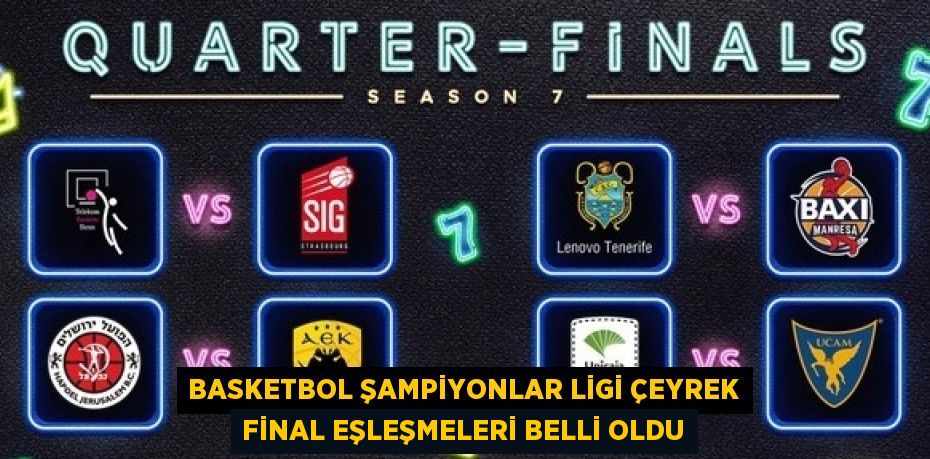 BASKETBOL ŞAMPİYONLAR LİGİ ÇEYREK FİNAL EŞLEŞMELERİ BELLİ OLDU