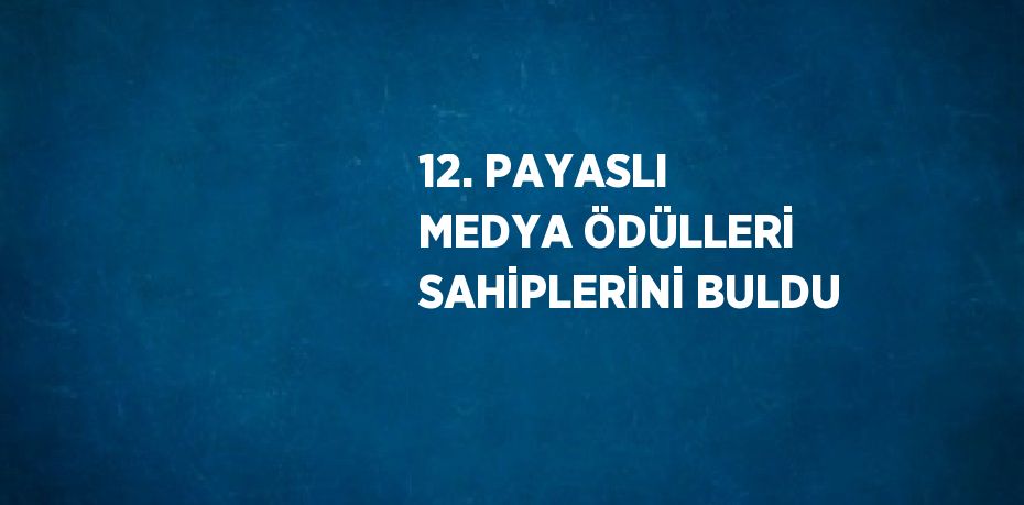 12. PAYASLI MEDYA ÖDÜLLERİ SAHİPLERİNİ BULDU