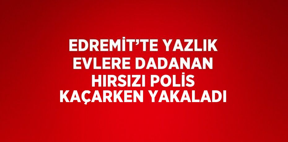 EDREMİT’TE YAZLIK EVLERE DADANAN HIRSIZI POLİS KAÇARKEN YAKALADI