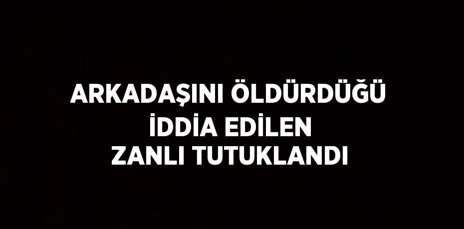 ARKADAŞINI ÖLDÜRDÜĞÜ İDDİA EDİLEN ZANLI TUTUKLANDI