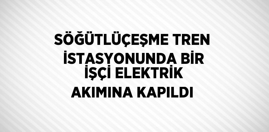 SÖĞÜTLÜÇEŞME TREN İSTASYONUNDA BİR İŞÇİ ELEKTRİK AKIMINA KAPILDI