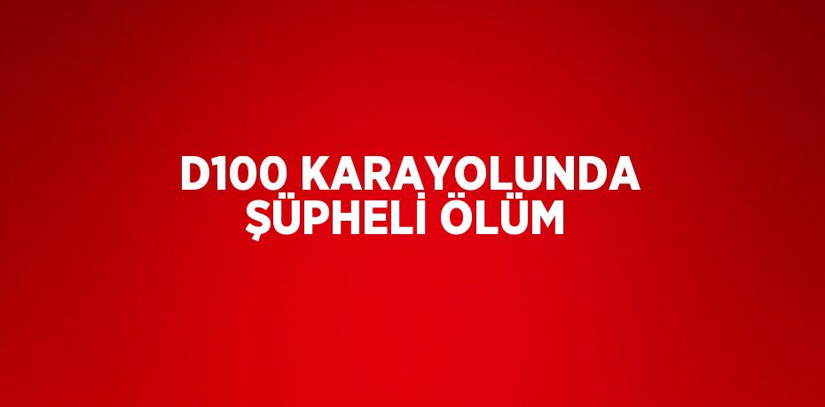 D100 KARAYOLUNDA ŞÜPHELİ ÖLÜM