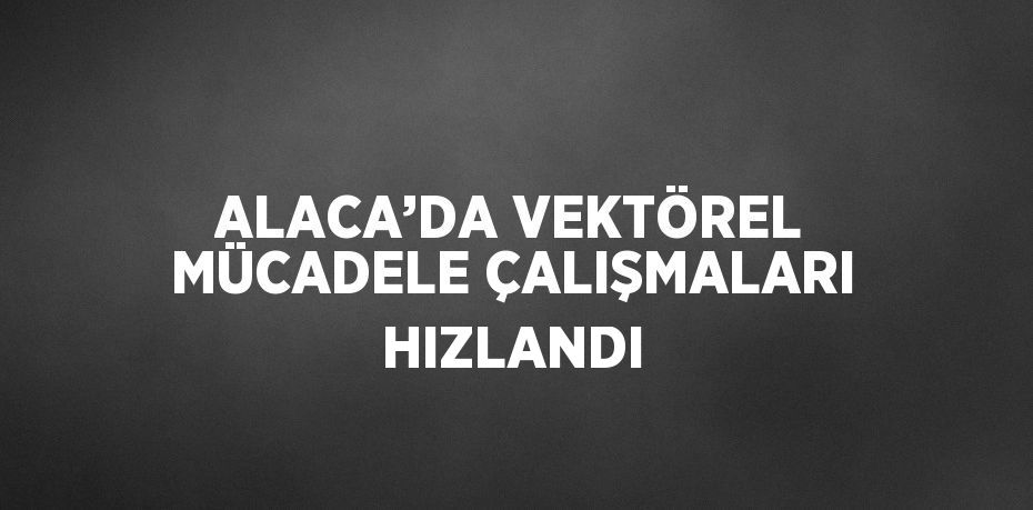 ALACA’DA VEKTÖREL MÜCADELE ÇALIŞMALARI HIZLANDI