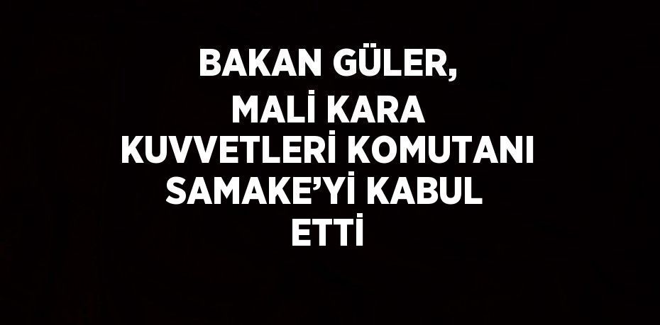 BAKAN GÜLER, MALİ KARA KUVVETLERİ KOMUTANI SAMAKE’Yİ KABUL ETTİ