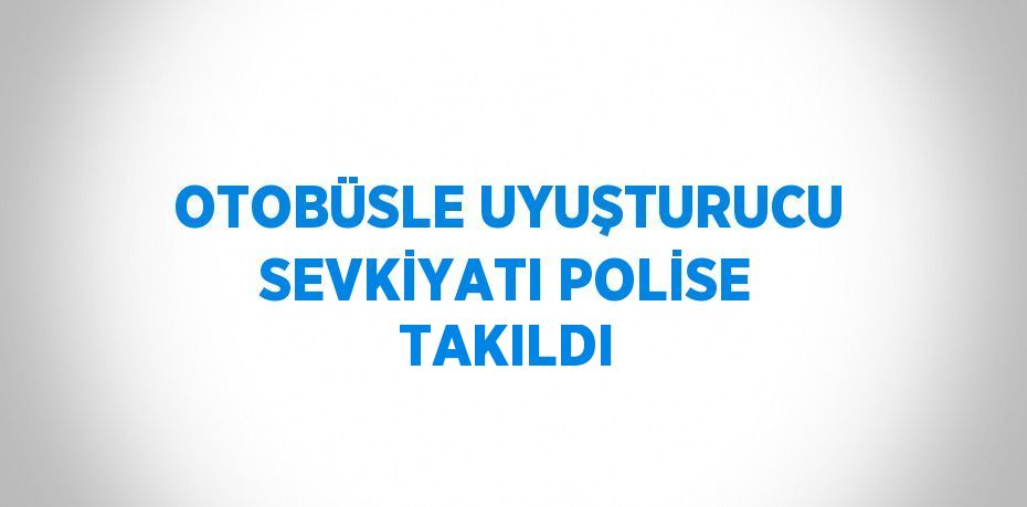 OTOBÜSLE UYUŞTURUCU SEVKİYATI POLİSE TAKILDI