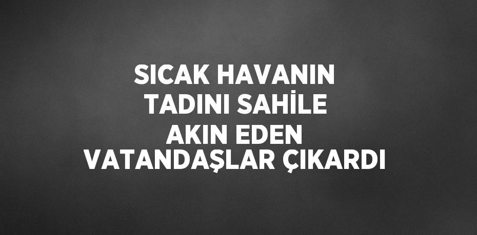 SICAK HAVANIN TADINI SAHİLE AKIN EDEN VATANDAŞLAR ÇIKARDI