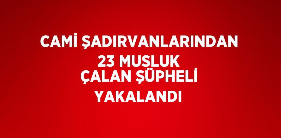 CAMİ ŞADIRVANLARINDAN 23 MUSLUK ÇALAN ŞÜPHELİ YAKALANDI