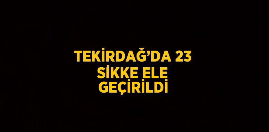 TEKİRDAĞ’DA 23 SİKKE ELE GEÇİRİLDİ