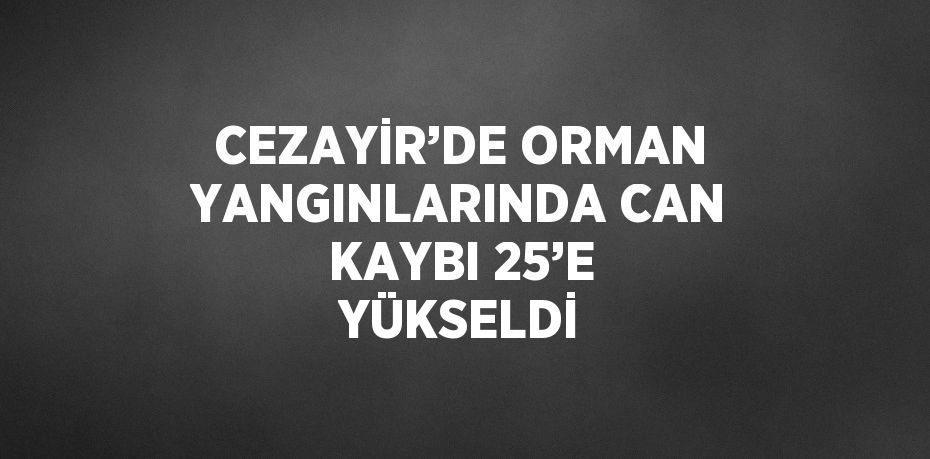 CEZAYİR’DE ORMAN YANGINLARINDA CAN KAYBI 25’E YÜKSELDİ