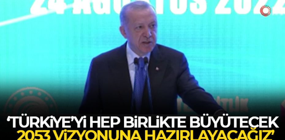 Cumhurbaşkanı Erdoğan: 'Türkiye'yi hep birlikte büyütecek, 2053 vizyonuna hazırlayacağız'