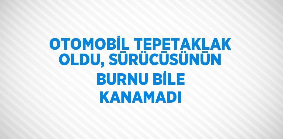 OTOMOBİL TEPETAKLAK OLDU, SÜRÜCÜSÜNÜN BURNU BİLE KANAMADI