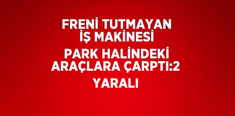 FRENİ TUTMAYAN İŞ MAKİNESİ PARK HALİNDEKİ ARAÇLARA ÇARPTI:2 YARALI