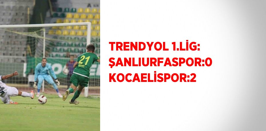 TRENDYOL 1.LİG: ŞANLIURFASPOR:0 KOCAELİSPOR:2