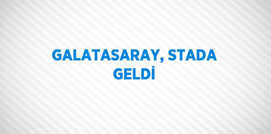 GALATASARAY, STADA GELDİ