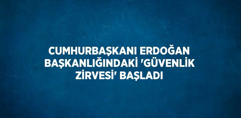 CUMHURBAŞKANI ERDOĞAN BAŞKANLIĞINDAKİ 'GÜVENLİK ZİRVESİ' BAŞLADI