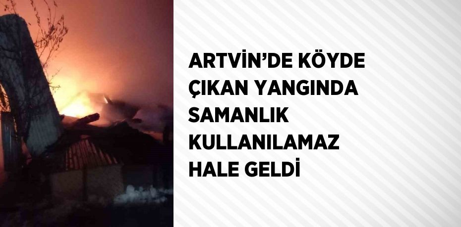 ARTVİN’DE KÖYDE ÇIKAN YANGINDA SAMANLIK KULLANILAMAZ HALE GELDİ