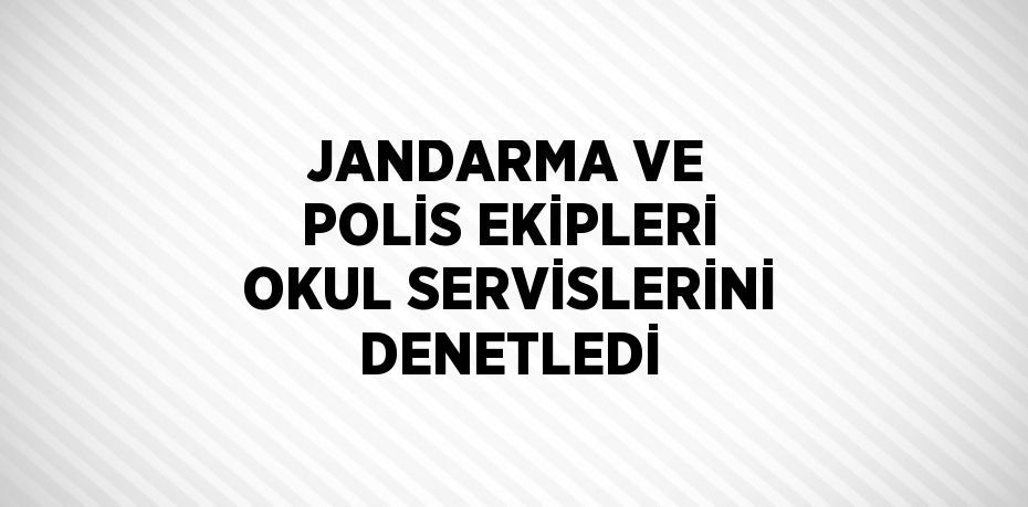 JANDARMA VE POLİS EKİPLERİ OKUL SERVİSLERİNİ DENETLEDİ