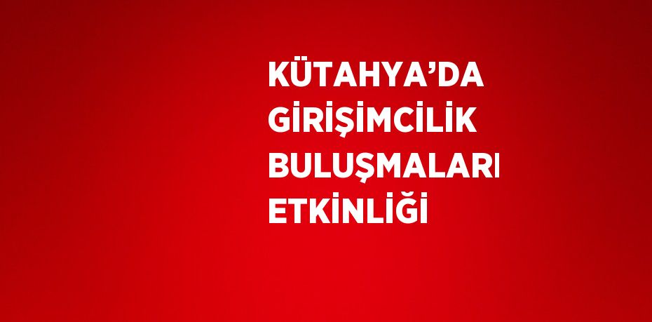 KÜTAHYA’DA GİRİŞİMCİLİK BULUŞMALARI ETKİNLİĞİ