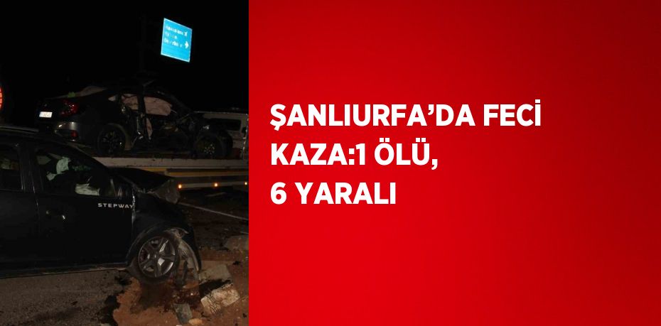 ŞANLIURFA’DA FECİ KAZA:1 ÖLÜ, 6 YARALI