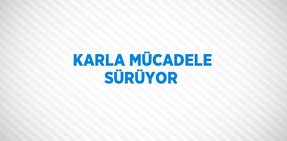 KARLA MÜCADELE SÜRÜYOR