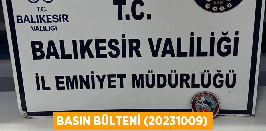 Basın Bülteni (20231009)