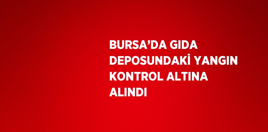 BURSA’DA GIDA DEPOSUNDAKİ YANGIN KONTROL ALTINA ALINDI