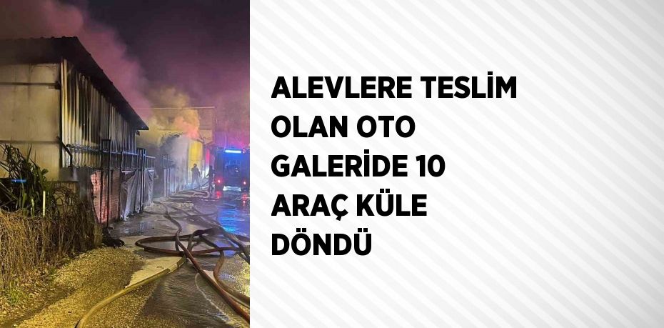 ALEVLERE TESLİM OLAN OTO GALERİDE 10 ARAÇ KÜLE DÖNDÜ