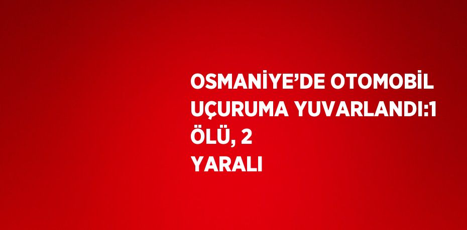 OSMANİYE’DE OTOMOBİL UÇURUMA YUVARLANDI:1 ÖLÜ, 2 YARALI