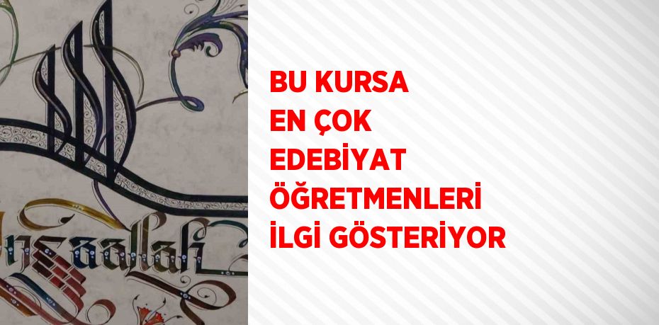 BU KURSA EN ÇOK EDEBİYAT ÖĞRETMENLERİ İLGİ GÖSTERİYOR