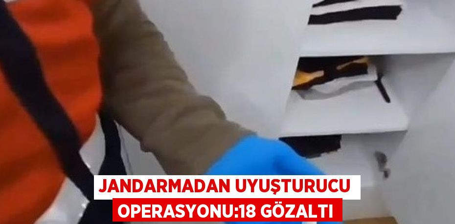 JANDARMADAN UYUŞTURUCU OPERASYONU:18 GÖZALTI