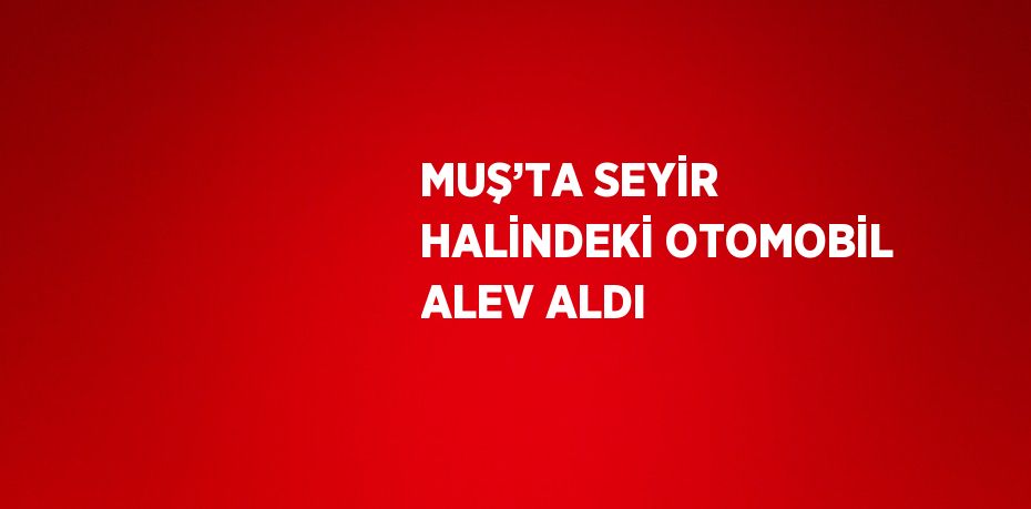 MUŞ’TA SEYİR HALİNDEKİ OTOMOBİL ALEV ALDI