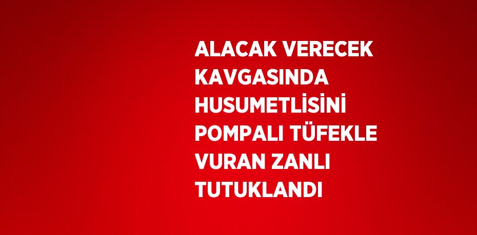 ALACAK VERECEK KAVGASINDA HUSUMETLİSİNİ POMPALI TÜFEKLE VURAN ZANLI TUTUKLANDI